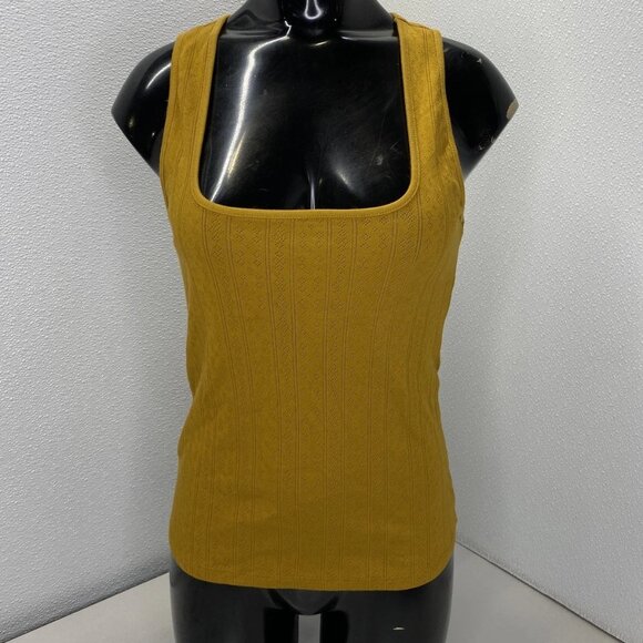 Sézane Women’s Juan Pointelle Knit Vest Top – Gold/Yellow – Size S - Picture 1 of 10